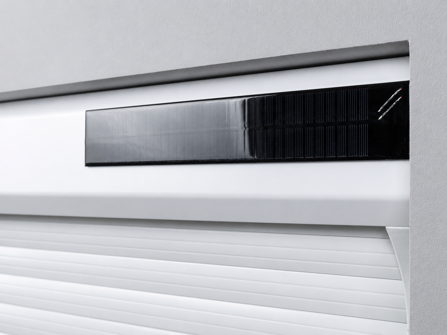 Solarpanel Detail eines Rollladens